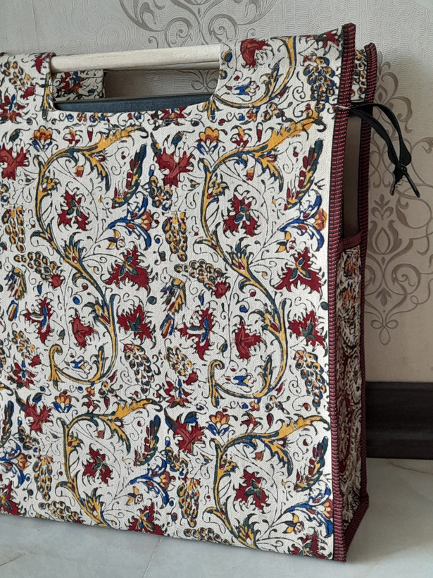 ساک دستی قلمکاری شده سایز بزرگ طرح انگوری