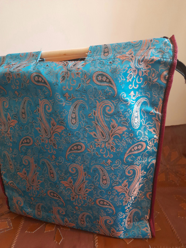 ساک دستی ترمه سایز بزرگ رنگ آبی فیروزه ای