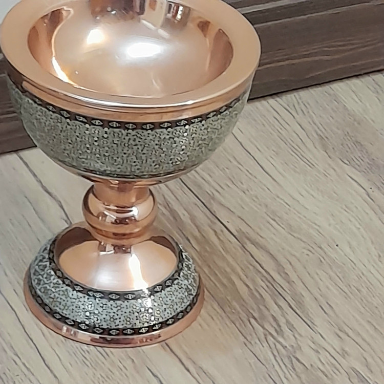 سنگاب ۱۶سانت مس و خاتم ریز نقش و متراکم